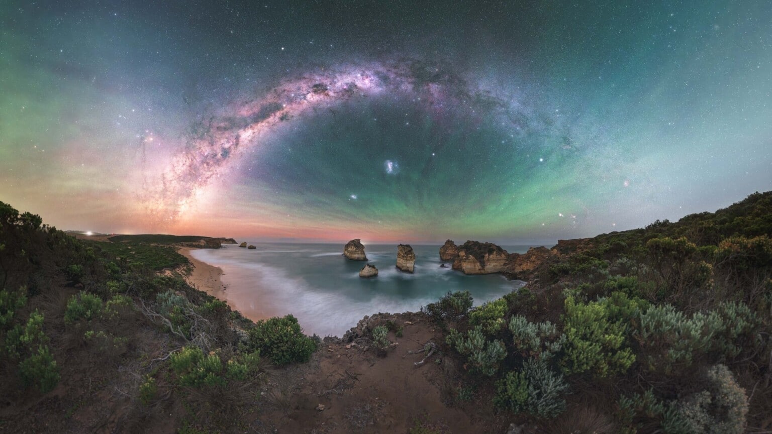 Diamond Beach Emerald Sky: This shot by Brent Martin captures the vibrant Milky Way above Australia’s great Ocean Road. (Image: Brent Martin/ Milky Way Photographer of the Year/Capture the Atlas) Diamond Beach Emerald Sky: This shot by Brent Martin captures the vibrant Milky Way above Australia’s great Ocean Road. (Image: Brent Martin/ Milky Way Photographer of the Year/Capture the Atlas)
