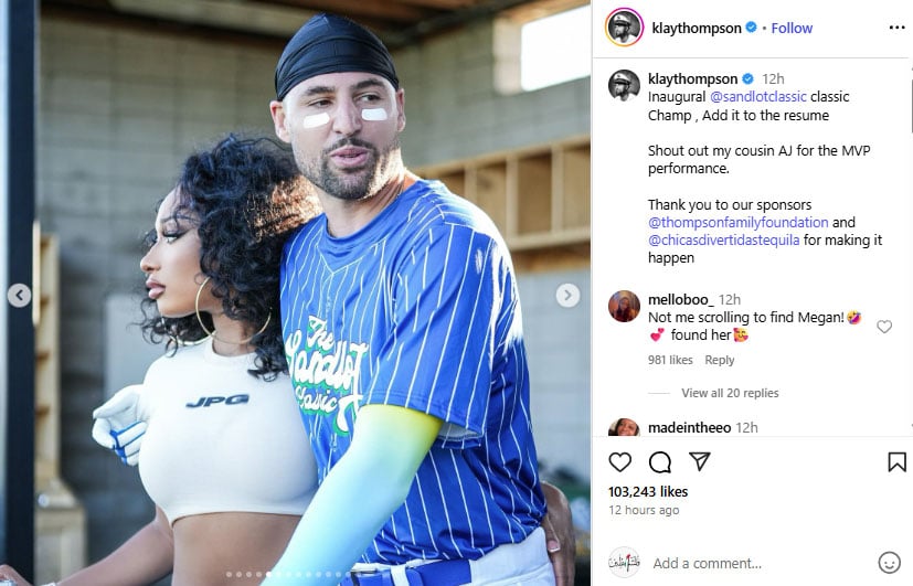Megan Thee Stallion heats up romance with Klay Thompson at major event