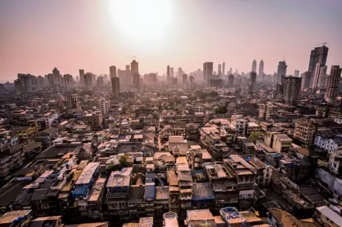 Getty Images Mumbai, India - March 25, 2017: High angle view on Mumbai city at Grand Road Station in day time.